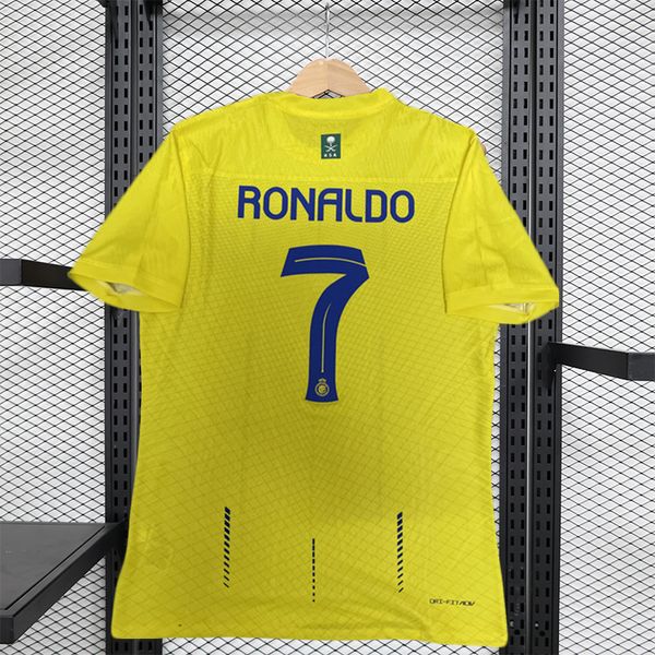 2023 2024 AL NASSR FC RONALDO JERSEY 23 24 AL NASSR FC Maglie da calcio Gonzalo Martinez 2023 2024 CR7 Home Yellow Away Neymar Mane Football Shirt