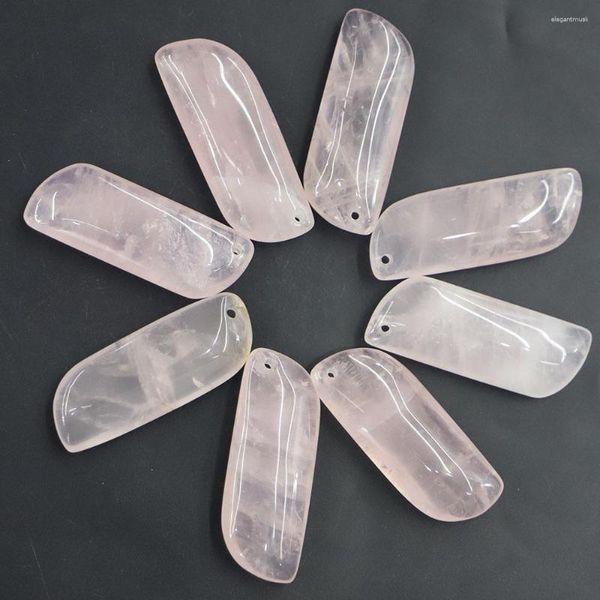 Anhänger Halsketten 4pcs/Los Mode Naturstein Rosenquarz Anhänger Langes ovales Form Reiki Charms DIY Schmuckzubehör Großhandel Großhandel