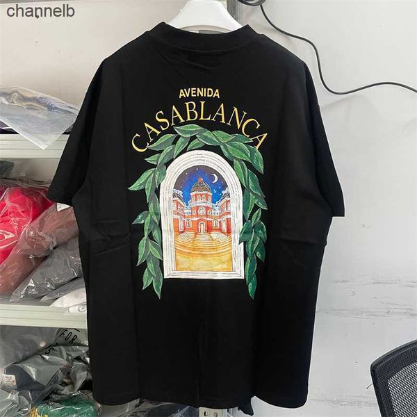 T-shirt maschile estate Castello Casablanca Maglietta da uomo Donne Tennis Club Migliore qualità Bianco Oversize T-Shirt Casa Blanca Avenida Top Top Tees HKD230817