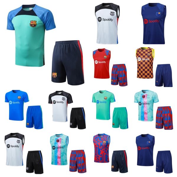 22 23 24 Barcellona Soccer Calcio Top Top Maglie da pista da calcio ANSU Barcellona Set di abiti da allenamento a maniche corta