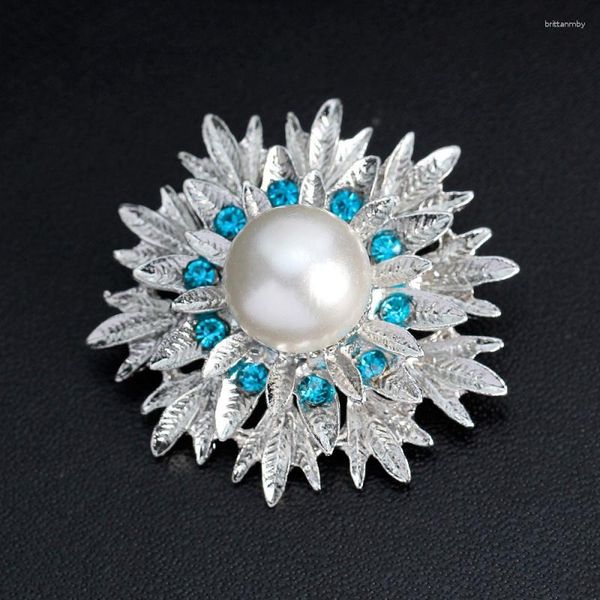 Broschen Pearl Blumen Broschen Stifte Frauen Splitter Farbe Pflanze Elegante Abzeichen Schmuck Mode Hochzeitsfeier Broch Geschenke