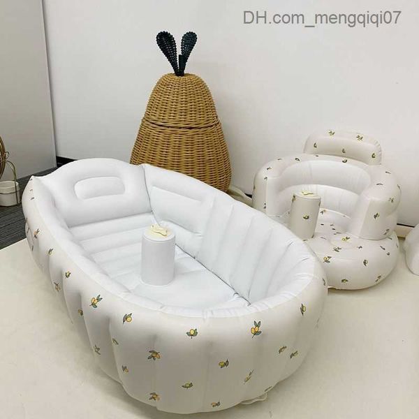 Banheira banheira assentos de bebê inflável de bebê banheira de bebê bolha portátil cadeira de banheira portátil PVC Multifuncional Cadeira de alimentação Piscina de bebê Z230817
