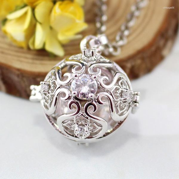 Подвесные ожерелья 1pc Crystal Locket со стеклянным шариком