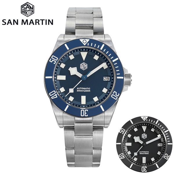 Andere Uhren San Martin SN0121G Diving Watch Luxus NH35 Automatische Bewegung Maschinen 316L Sapphire Glass Keramik Lünette Armbandwatchwatch 230816