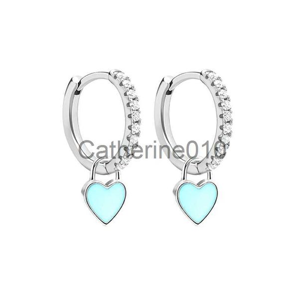 Assicatore di cerchio d'argento a colori argento con simpatico caramella neon color smalto heart goccia goccia color golld per ragazze gioielli per feste j230817