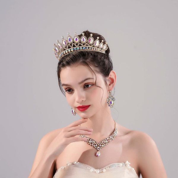 Kolye Küpe Seti Itacazzo Gelin Gezgin Altın Renk Göz Kamaralı Stil Luxurious Ladies 'Düğün Crown 4 Parti