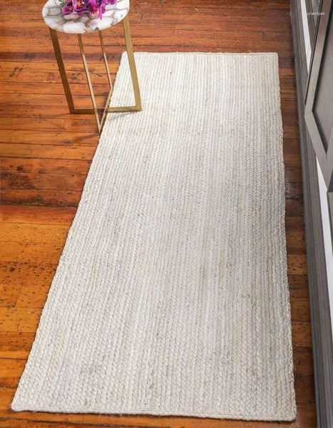 Ковры джутовой коврик бегун с плетеной белой рукой современной гостиной ковры ковров для комнаты дома