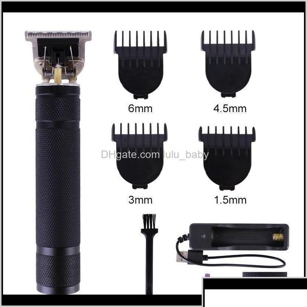 Terrimer per capelli da 1200 mAh batteria a T TRIPPERS BARBERSHOP UOMINI ELETTRICI RAZORI RICARICABILI CON ADATTORE GOLD SIER BLACK KY41E DROP DEL DHEQA