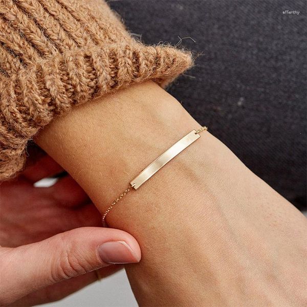 Brincos de argolas de aço inoxidável europeias e americanas Acessórios de braceletes simples Acessórios de ouro Bracelets ajustáveis ​​para jóias femininas