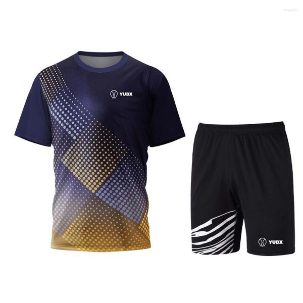 Tute da uomo 2023 tavolo da asciugatura rapido tavolo da ping tennis set a due pezzi Stampato a pois matchwork uniforme da donna badminton