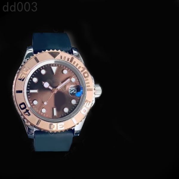 Дизайнер резины резиновые ремешки часы 40 -мм размер регулируемые Montre Luxe Classic Black Blue Dial Luxury Watches Men Exquisite Perfect Watch аксессуары SB037 C23