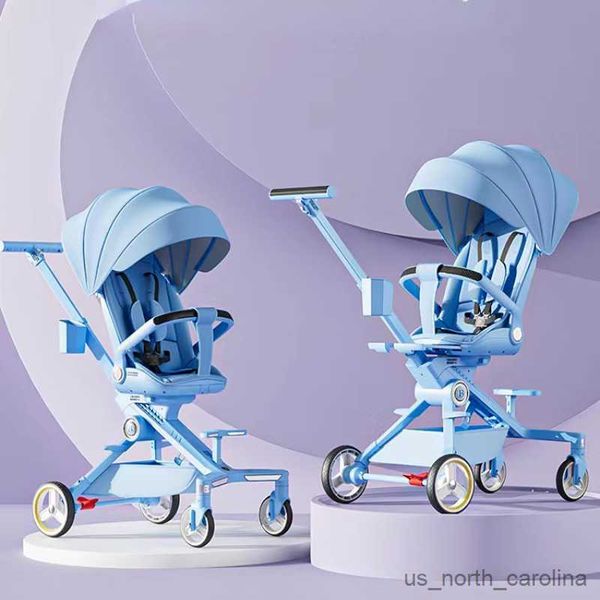 Carrinhos de bebê# carrinho de bebê a 3 anos de alta visualização Absorção de choque de quatro rodas Stroller Dobring pode sentar ou deitar carrinho de bebê leve R230817