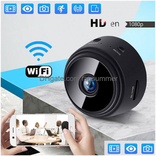 IP -камеры Magnetic Wi -Fi Mini Camera A9 HD 1080p Инфракрасное ночное видение Микровисть Микровисть. Обзор безопасности камерная камер поддержка движения Drop Dhypr