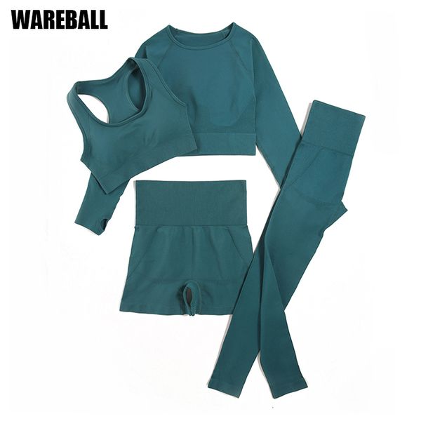 Йога наряд Wareball 2/3/4pcs бесшовные йога -набор спортивной одежды спортивная одежда для йоги для женщин Fitness Set Set -Suits Sports Bra Gym Leggings 230816