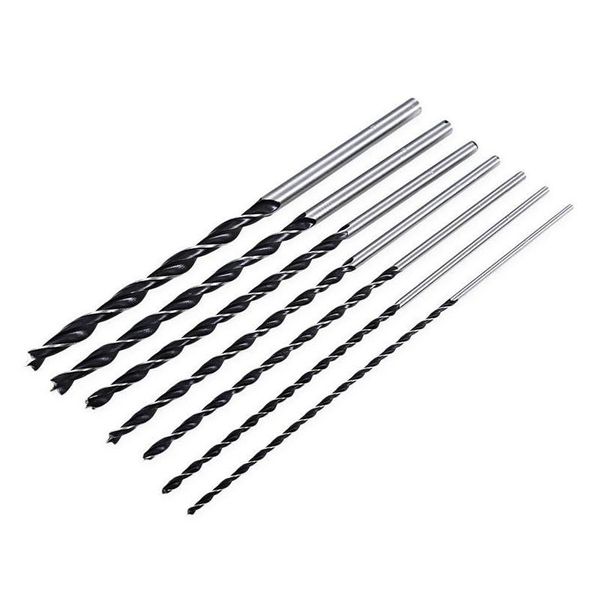 Bit di perforazione professionale 7pc x Bit legno lungo set 4mm 5mm 6mm 7mm 8mm 10mm 12mm 300mm Brad Delive Brad Delivery Mobili Moli motocicli DHEP2