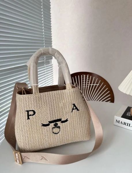 Borse di paglia da donna Hobo Borsa a mano casual Borsa a tracolla di design Borse baguette Estate Lusso Vacanza al mare Catena a spalla Borsa da viaggio da donna Borsa di paglia Istantanea