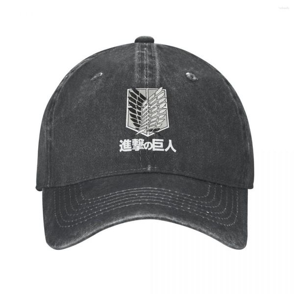 Ball Caps Attack on Titan Baseball Denim Angeled Denim Lavato Shingeki No Kyojin Anime Snapback Cap Attività unisex Regolabile