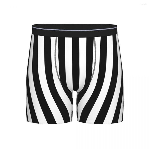 Underpants Stripes in bianco e nero strisce lunghe biancheria intima a strisce boxer shorts mutandine maschio traspirante xxl xxl