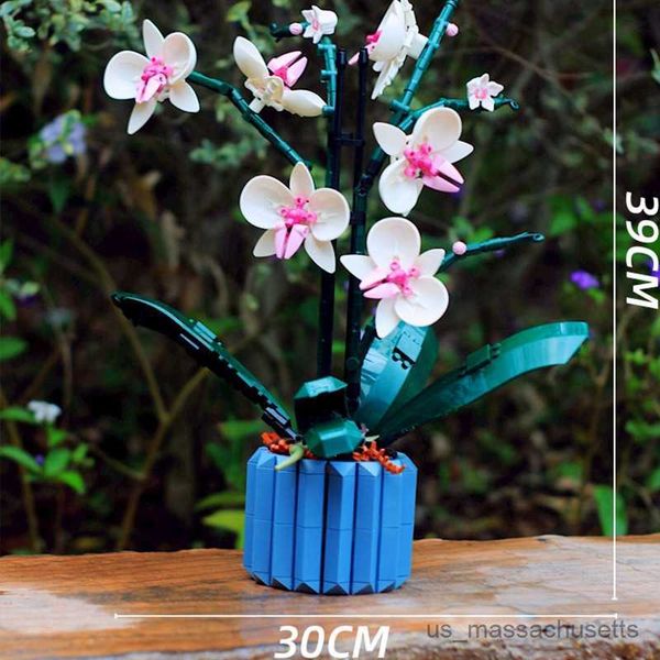 Blocks Moc Bouquet Orchid Block Flor Rose Plater Pasted Blocks Blocks Fit para 10311 Kit Romântico Assembléia Building Toy Girl Gift R230817