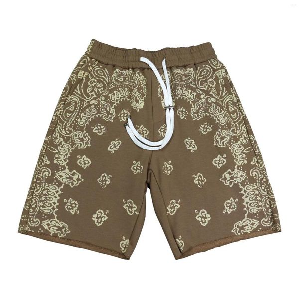 Shorts Shorts High Street Vintage Print Paisley uomini comodi traspiranti cotone traspirato per il club sociale per pantaloni per il suolo sciolti