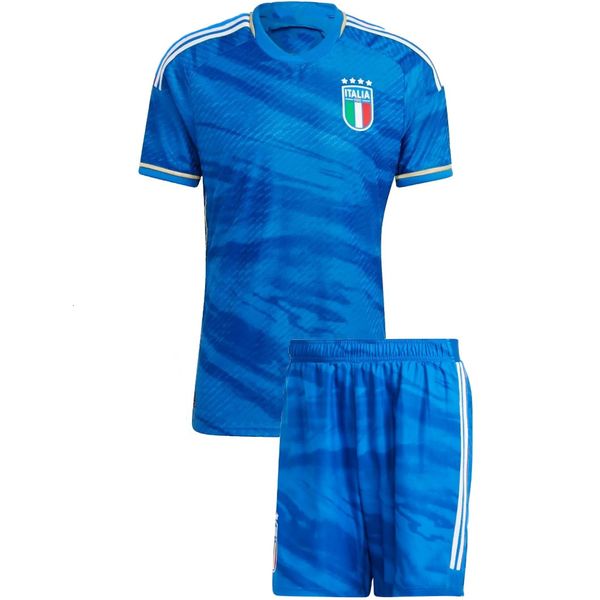 Mensu -tenos 2324 Summer Italian Football Jersey Set Crianças adultas TwoPiece Sportswear Training Suit de traje 230817