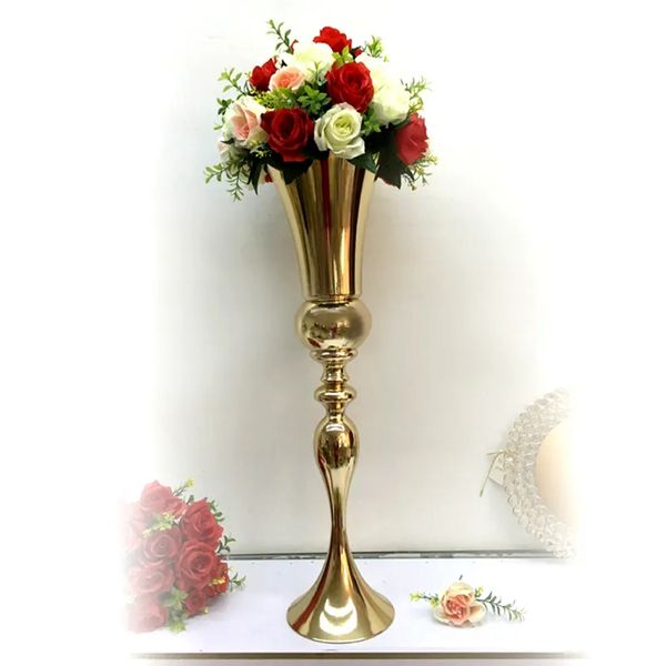 60 cm bis 120 cm hohe Trompete Gold Metall Blume Vase, Blumenstück Ständer Road Lead für Tabletop Event Party Geburtstag 944