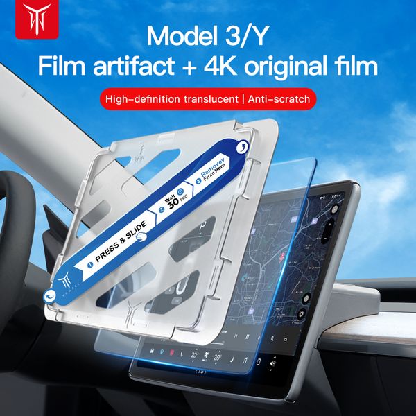 Tesla için Temperli Cam Ekran Koruyucu Model 3 Y Merkez Konsol Anti Glare HD Film Koruma Ekranı Protecto Aksesuarları