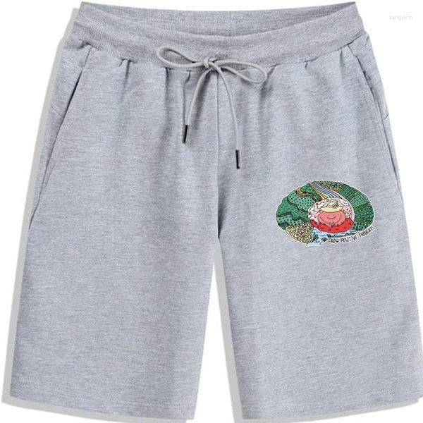 Shorts masculinos crescem pensamentos positivos para mulher, ginástica no verão japão roupas algodão simplicidade de moda casual respirável