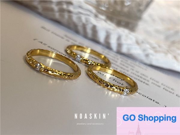 Diamond Handgefertigte geometrische goldene Ring für Frauen stilvoller zwei einfacher europäischer und amerikanischer Stil grenzüberschreitend