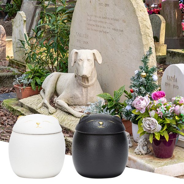 Altre forniture per gatti Shape Pet Ceramic Ceramic Memorial Memorial Seal Pot Pot Big Keepsake Care Cara Cenere di porcellana Cenere di stoccaggio Memento Porta di sepoltura 230816