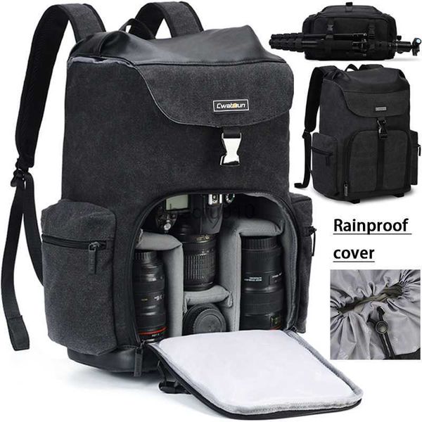 Acessórios para bolsas de câmera Caden Câmera Mochilas Sacos de grande capacidade resistentes à água para Nikon Canon DSLR Len Tripé Baga de viagem ao ar livre para homens HKD230817