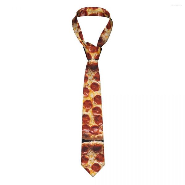 Laço amarra pimenta de pepperoni de pizza de galhetas unissex poliéster 8 cm de tortilha alimentos de pescoço de seda acessórios amplos de seda