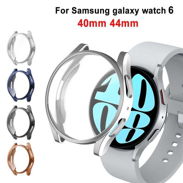 Fall für Samsung Galaxy Watch 6 plattierter Bildschirmschutz TPU Allround Stoßstange Shell Galaxy Uhren 6 klassische Cover