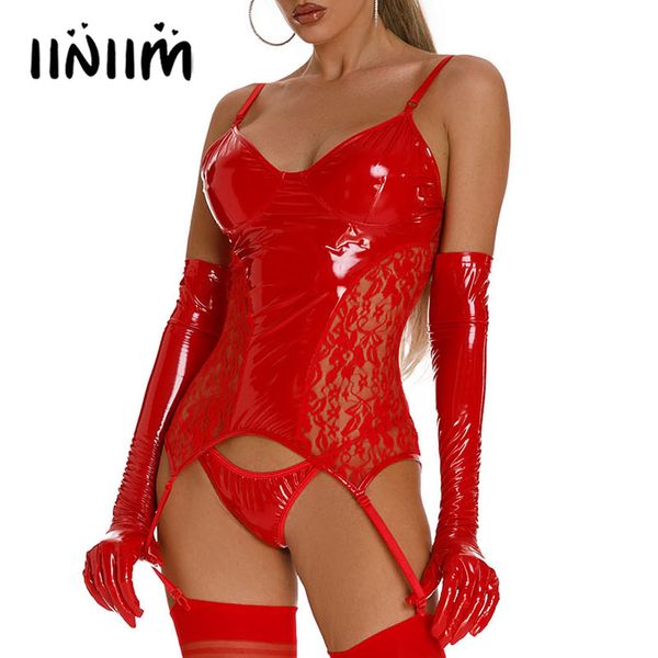 Set sexy set da donna in pizzo floreale in pelle verniciata giubbotto posteriore alla schiena sexy cnocchie regolabili con cinghie con cinghiali per cinghiali per cinghiali 230817