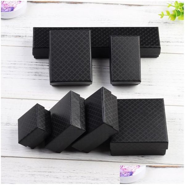 Bevorzugung Halter für Halskette Ohrringe Ring Armband Box Engagement Weihnachtsgeschenkverpackung Papier Schmuck Organizer Display Drop deliv dhzwq