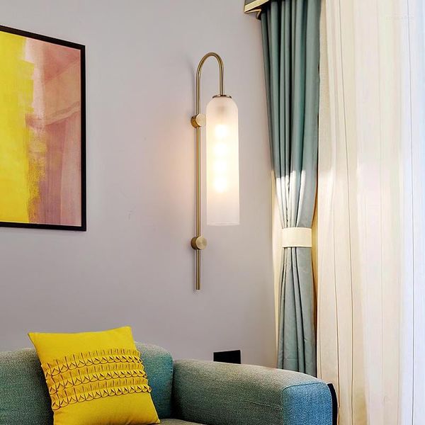 Стеновые лампы северные постмодернистские легкие роскошные лампы спальни спальня прикроватная гостиная обратно просто