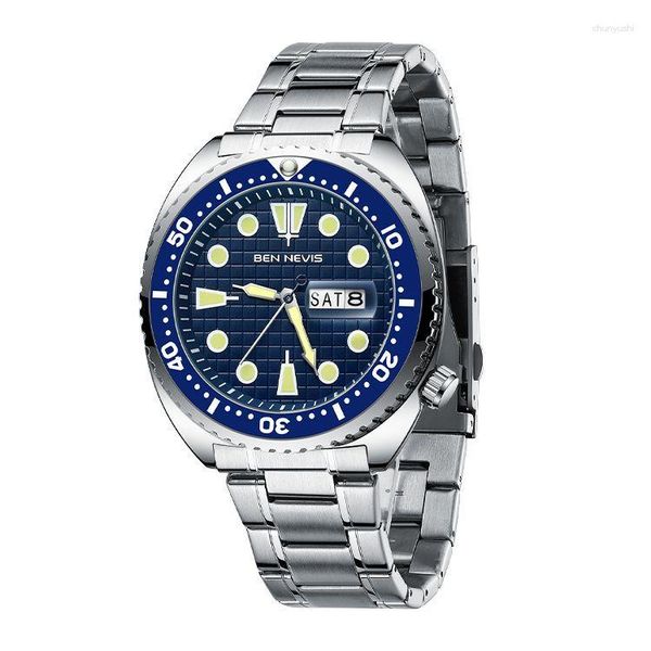 Relógios de pulso Ben Nevis Watch's Watch Alloy Steel Band Calendário Provércia Quartz Business Luxury Glow