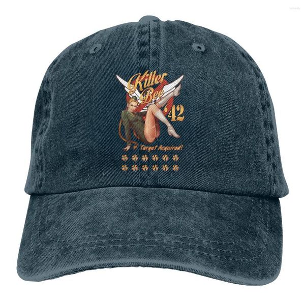 Caps de bola Killer Bee Pin Up The Baseball Cap Peaked Capt Sport Sport Unissex Outdoor Custom WWII World War 2 Hats