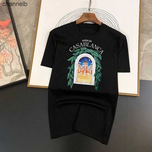 T-shirt maschile top stampato a colore solido Casablanca Dream Cloud Stampato a maniche corta T-shirt Casablanca Maglietta di alta qualità da uomo HKD230817