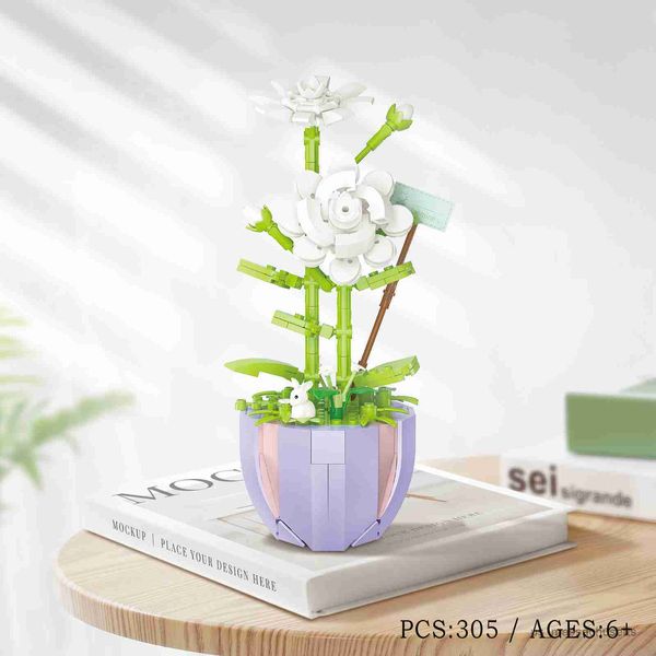 Blocks Bouquet 3D Model giocattolo Blocchi di mini Building Building Planged Flow Flower Assembly Gorch Toys for Girls Kids Adult Christmas Gift R230817