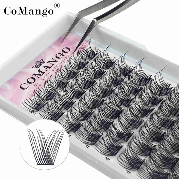 Cílios falsos comango diy 60 pcs cílios de cluster 3d raciocínio natural 16 mm D Curl feixe segmentado Individual Mink Tufted Sylehash Tip do cílio fino HKD230817