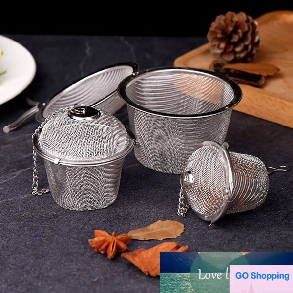 Klassiker 1pc Edelstahl Tee Infuser Sphere Verriegelung Gewürz Tee Ballsieb Mesh Infuser Filtersieger Küche Werkzeuge wiederverwendbar