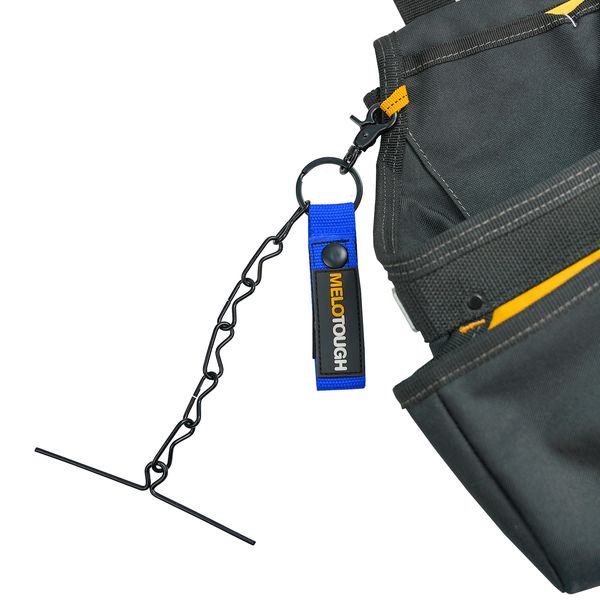 Bag -Teilezubehör Melotough Tape Tanga für Werkzeuggürtel Taille Elektriker Bandhalterkette mit Schlüsselring und Trigger -Schnapphaken Balck Color 2 Pack 230816