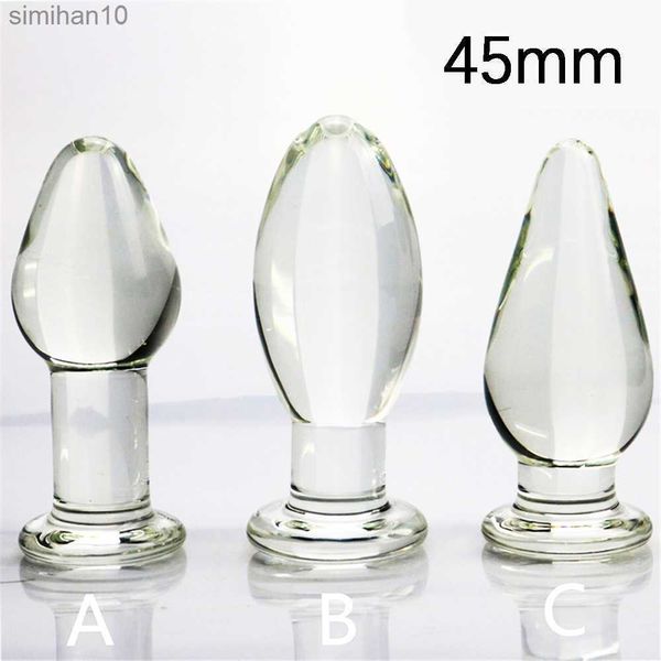 Brinquedos anal grandes de 45 mm de cristal plug plug vagina bola pyrex vidro contas anal brinquedos sexuais adultos para homens homens gays masturbador hkd230816