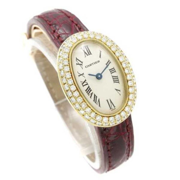 Luxus Uhren ct schweizerische Uhren Ct Mini Baignoire Ref2368 6C Ladies Quarz Uhr 18kyg Diamond 87348