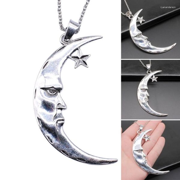 Подвесные ожерелья e0be Sparkle-Moon и ожерелье полумесяца-луна Charm Choker Clabil