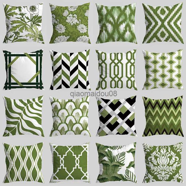 Pillow Case Grüne Vintage Geometrische Koffer Hülle Neue Kissenabdeckung für Wohnkultur -Sofa Case Home HKD230817