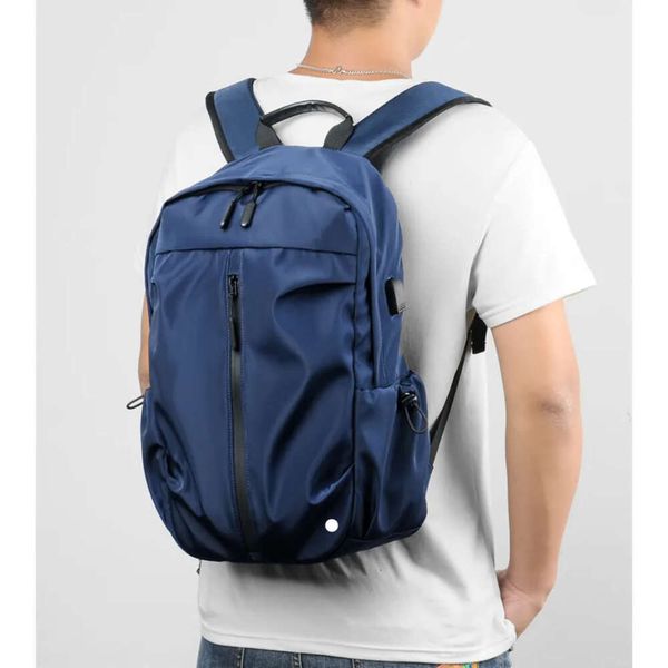 Lu Männer Rucksack Nylon Schüler Computer Outdoor -Taschen Teenager Hochkapazität Schoolbag Korean Trend mit Rucksäcken Laptop -Tasche