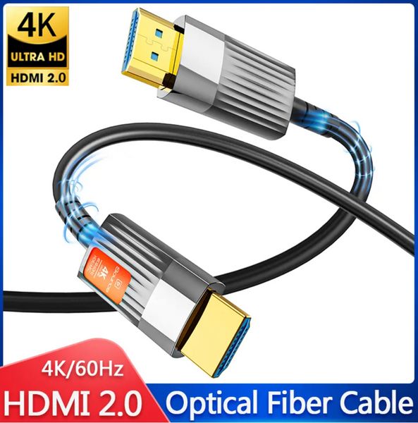 Cavo HDMI in fibra ottica HDMI 4K 60Hz HDMI-HDMPATIBILE ULTRA ALTA ALTA SPECIA 18GBPS HDR EARC HDMI 2.0 Cavi in ​​fibra ottica per TV 10m 15m 20m Kabo