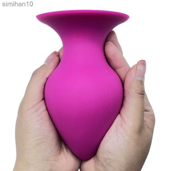 Brinquedos anal 42-70mm Dilatação anal plugue de bunda para homens massagem de próstata Hard Silicone Anal Plug com copo de sucção brinquedos sexuais anal hkd230816